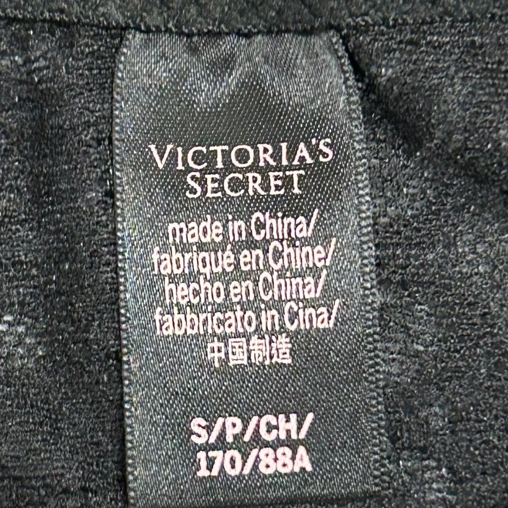 Victoria's Secret Slip Dress Womens Size S Black Lace Floral Ruffle Chemise